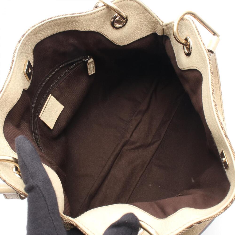 Gucci Ivory White GG Beige Leather Canvas Shoulder Bag White Tan - Picture 3 of 8